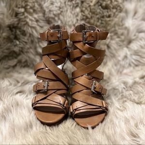 Michael Kors Leather Strappy High Heeled Sandals Size 6